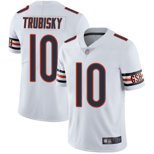 Chicago Bears Limited White Men Mitchell Trubisky Road Jersey NFL Football 10 Vapor Untouchable